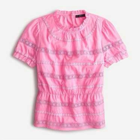 J. Crew NWT❗️Daisy Chain Pink Ruffled Women's Top - Picture 7 of 8
